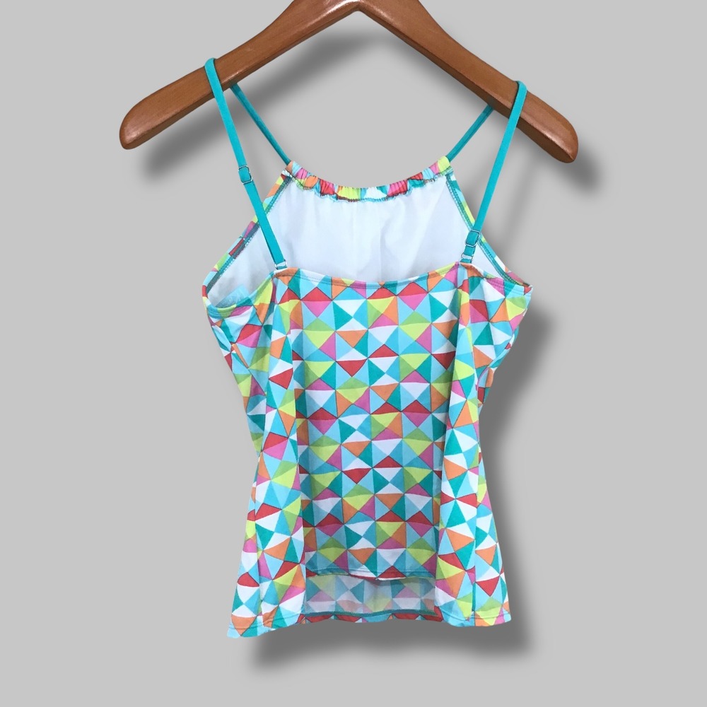 Kim Rogers Womens Multicolor Geometric High Neck Tankini Swim Top Size M‎ - Picture 3 of 7